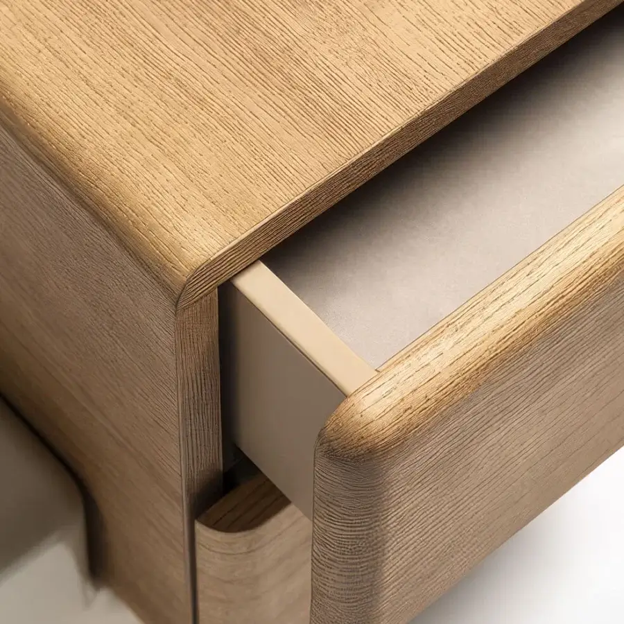 Exceptional Carpanese Home Brick N nightstand crafted in wood with silky satin finish and gently rounded edges