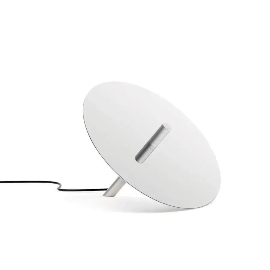 Superior Luceplan Millimetro table lamp with ultra-thin reflective disc and smooth matte aluminum construction