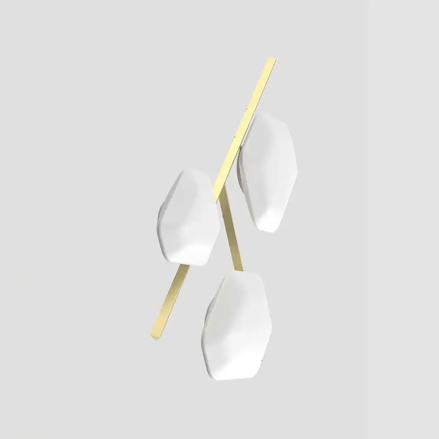 Captivating Vistosi Modulor wall lamp with beveled glass geometries and a discreet gold-toned metal frame