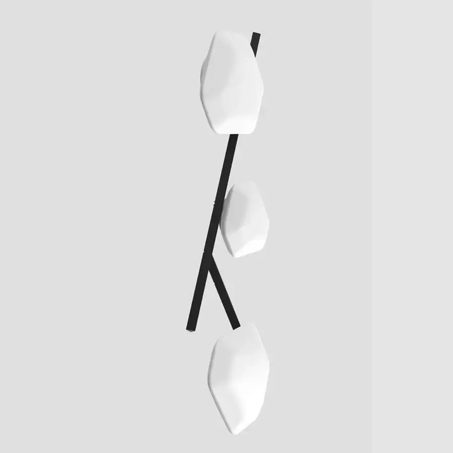 Exclusive Vistosi Modulor wall lamp with angular geometries and a matte finish in dark metal and beveled glass