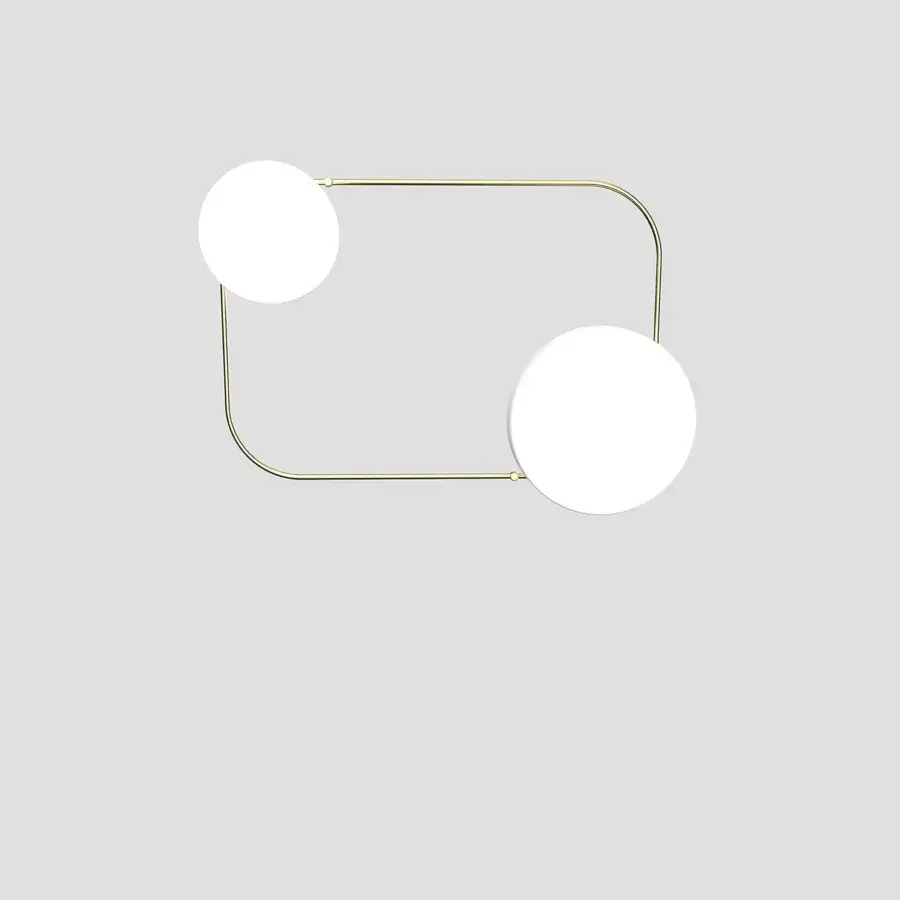 Exceptional Vistosi Tier wall lamp crafted in Italy with a geometric metal frame and satin golden finish