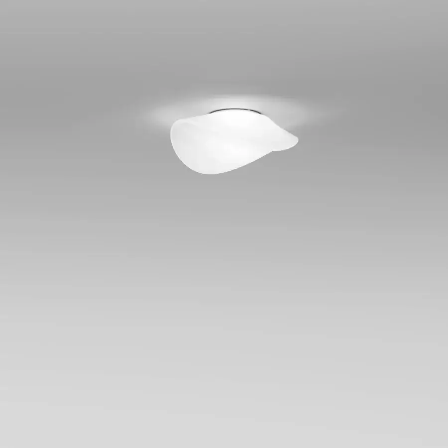 Distinguished Vistosi Balance ceiling lamp crafted with translucent white material and an asymmetrical form