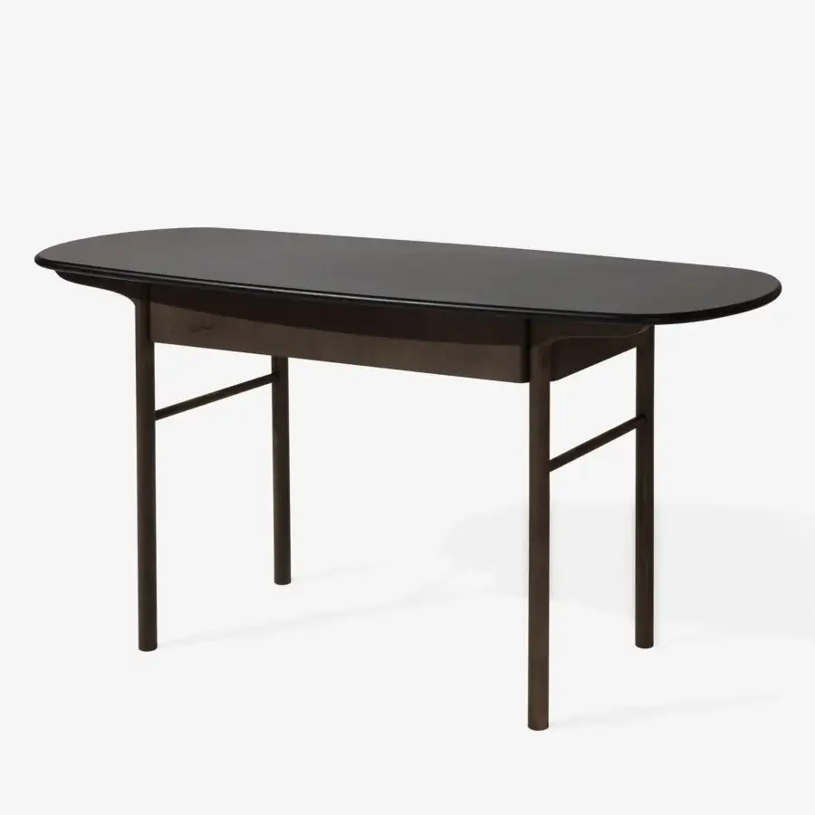 Distinguished Carpanese Home Delorean Light console crafted in ash wood with a matt lacquer finish and subtly curved form