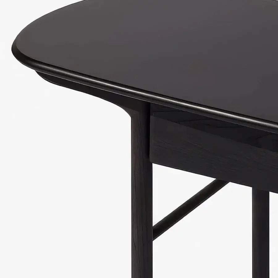 Exceptional Carpanese Home Delorean Light console in dark gray with slender ash wood legs and matte lacquer finish