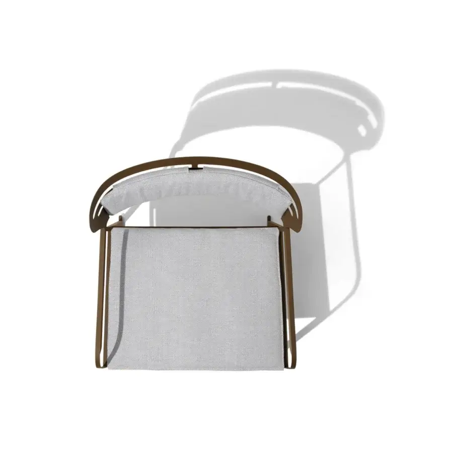 Lavish Giorgetti Gea rocking lounge chair with a geometric carob finished stainless steel frame and contoured birch seat