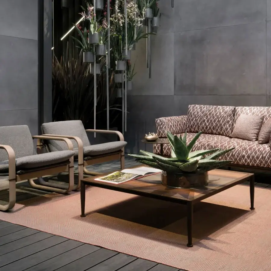 Superior Giorgetti Loop lounge chair with grey water-polished ash wood, carob aluminum details and muted gray Eva rubber seat