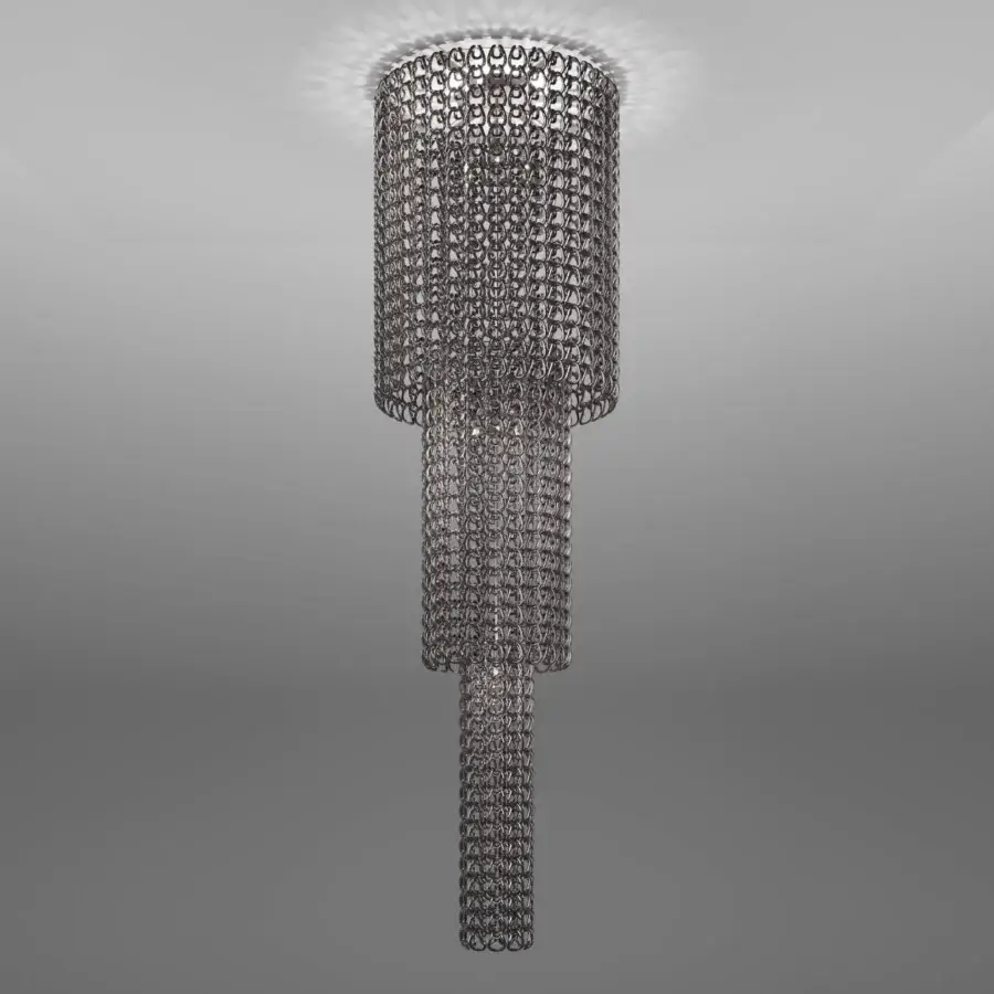 Superior Vistosi Giogali suspension lamp with a dark gray metal structure and subtly textured matte finish