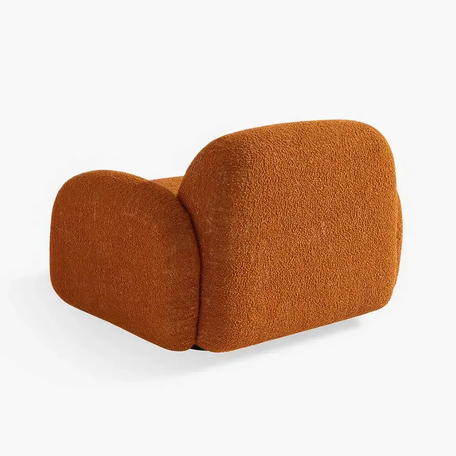 Lavish Carpanese Home Bubble Lounge chair with rounded silhouette and warm orange upholstery crafted with plywood structure