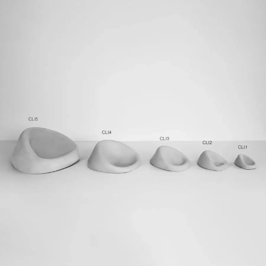 Exceptional Rina Menardi Clio centerpiece collection crafted in baked clay with a smooth matte finish and neutral tone