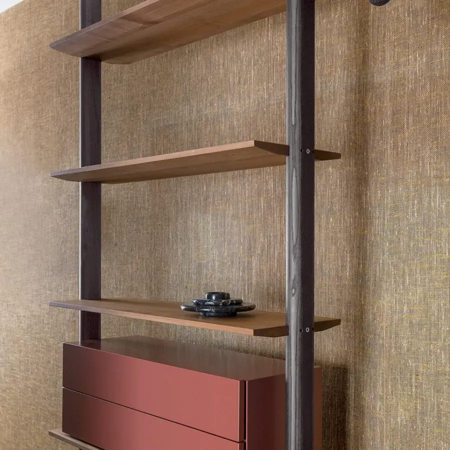 Superior Carpanese Home Paw valet stand built in ash wood with black lacquered accents and a balanced silhouette