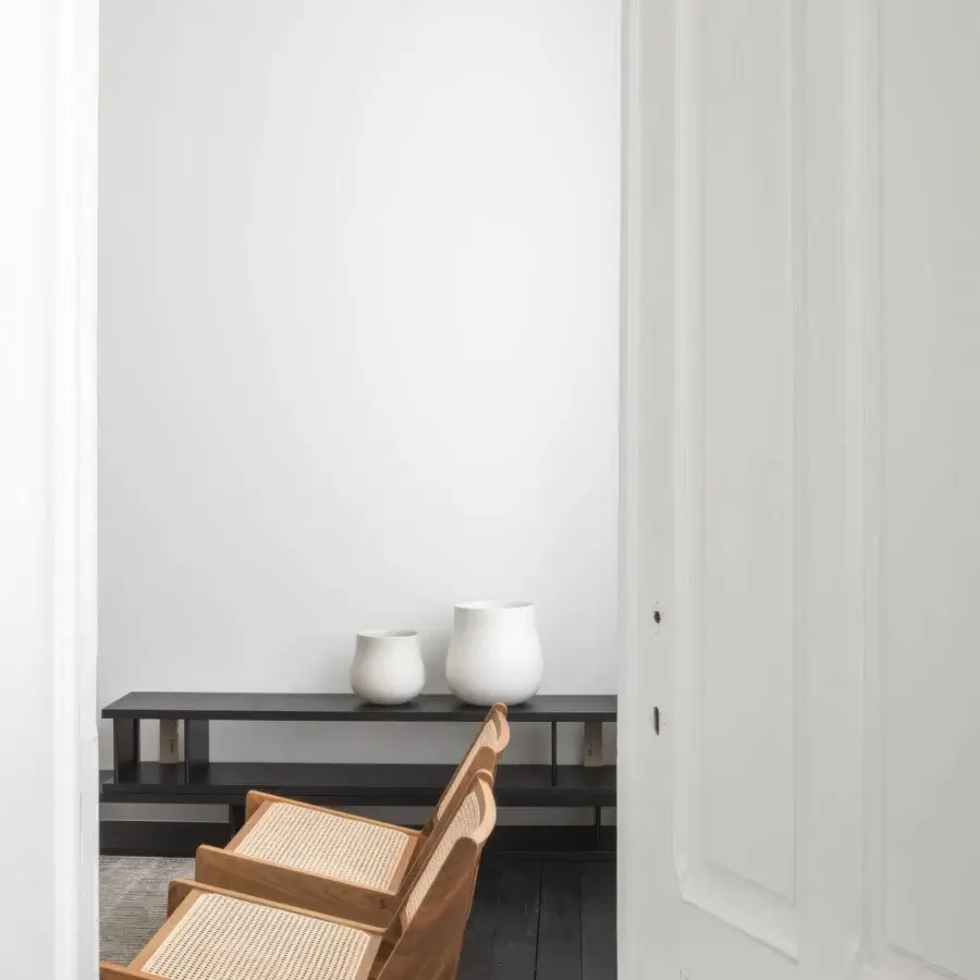 Distinguished Rina Menardi Delos vase crafted from baked clay in Italy with an earthy texture and unique artisanal form