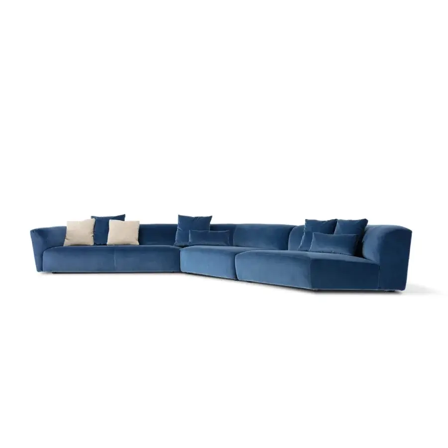 Refined Frag Gast sectional sofa crafted in Italy with plush textile upholstery and matte finish