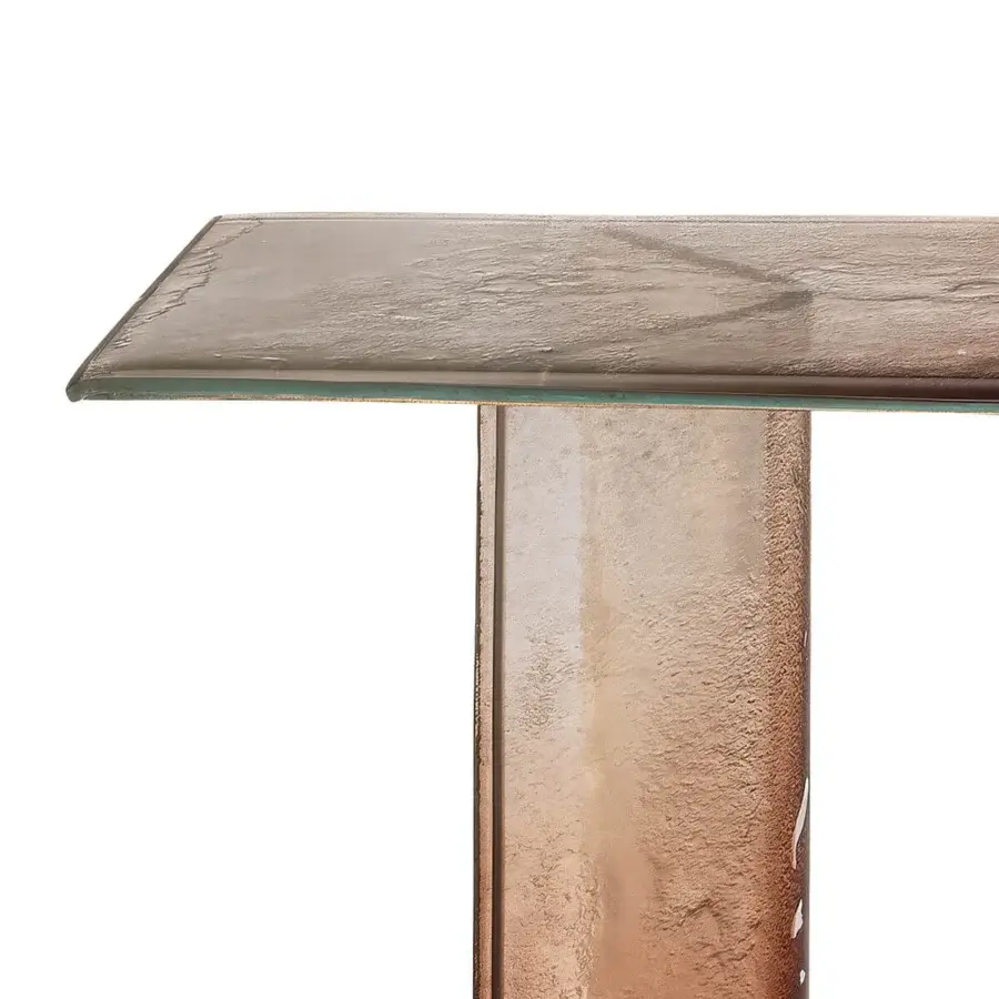 Luxury Arte Veneziana Paganelo console crafted from molten Murano glass with gradient varnish and partial silvering