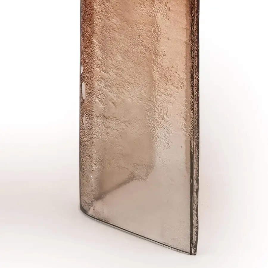 Exceptional Arte Veneziana Paganelo console built from molten Murano glass with bronze-to-transparent gradient varnish and silvering