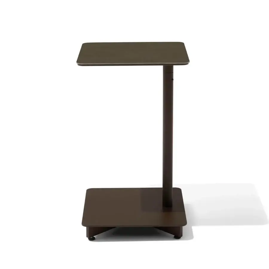 Superior Giorgetti Apsara side table with painted metal structure and lavish Palladiana marble top in satin finish