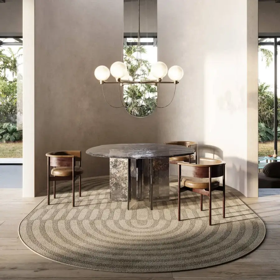 Distinguished Arte Veneziana Gò table crafted in baked glass with degradé varnish fading from midnight blue to crystal transparency and silvering