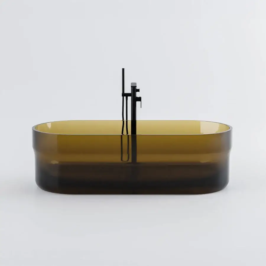 Captivating Norah Design ISBT 02 bathtub crafted from Norahcrystal with amber gradient and subtle matte texture