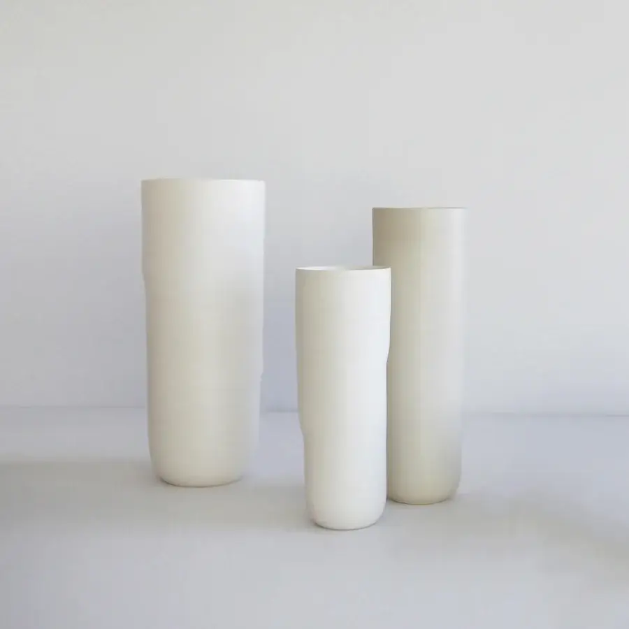 Distinguished Rina Menardi Menhir vase crafted in Italy with subtle organic undulations and a smooth matte finish