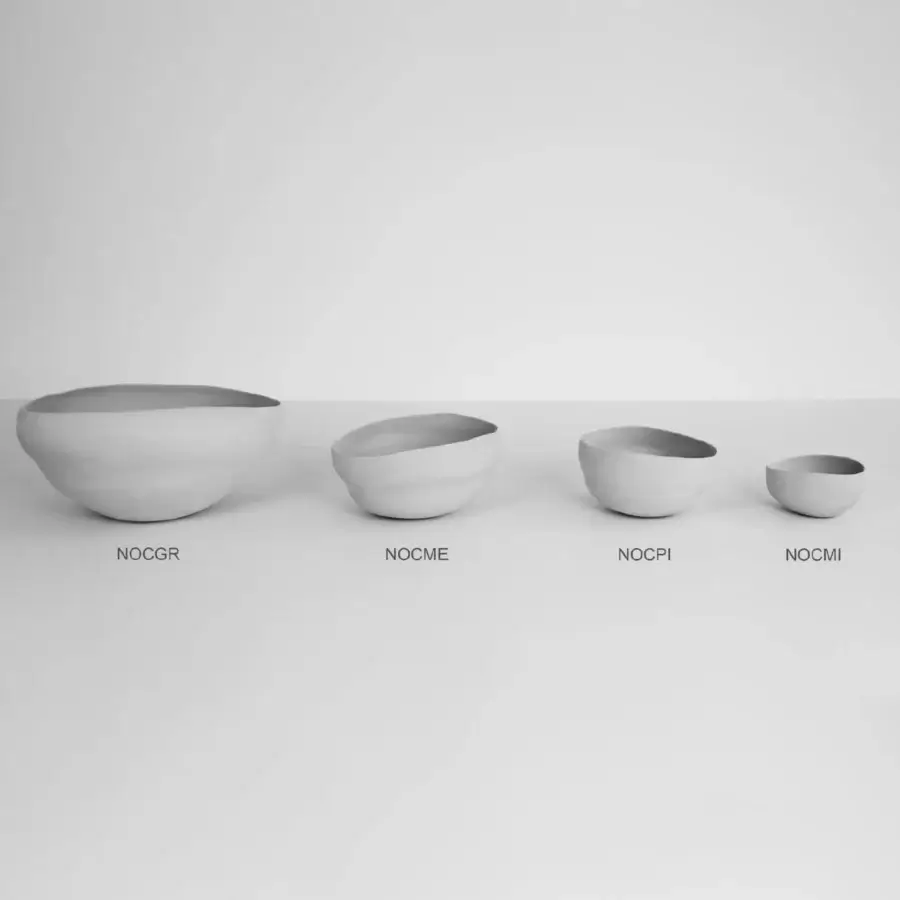 Superior Rina Menardi Noci vase set crafted in Italy with rounded forms and subtle matte ceramic texture