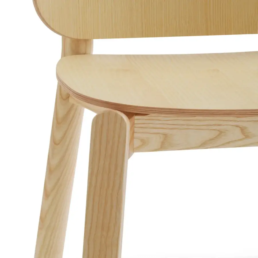Distinguished Billiani Babà dining chair crafted from wood with a satin finish and warm beige tone exhibiting subtle grain variations