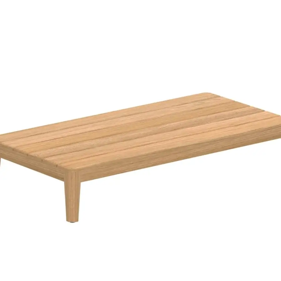 Superior Royal Botania Calypso lounge coffee table crafted from teak wood with a smooth natural finish