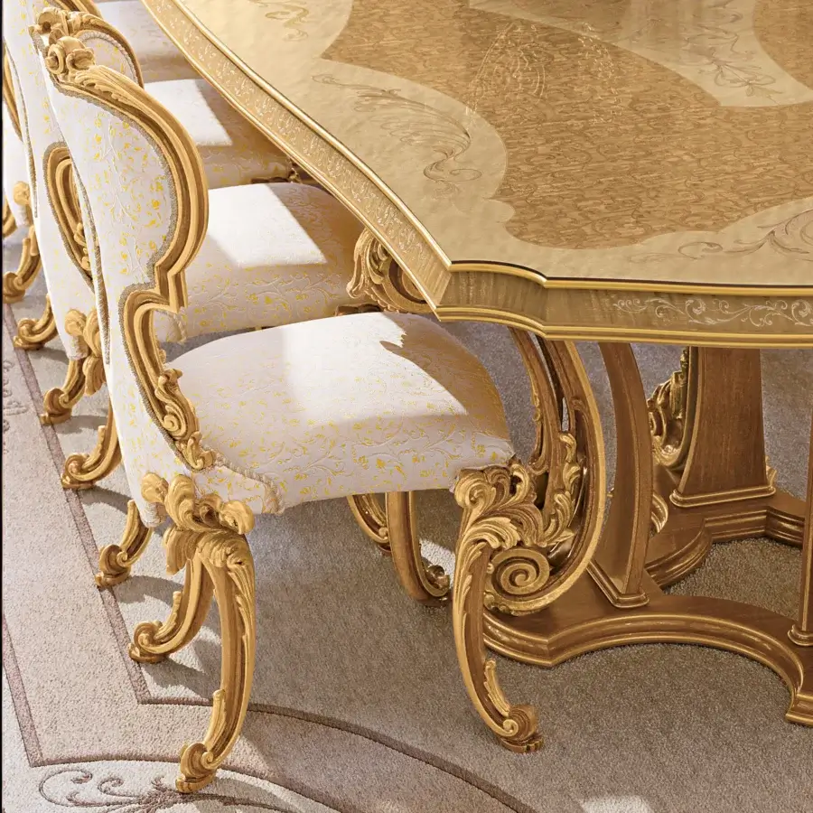 Exquisite Riva Mobili D'Arte 22120 chair handcrafted in Italy with golden wood finish and cream floral upholstery
