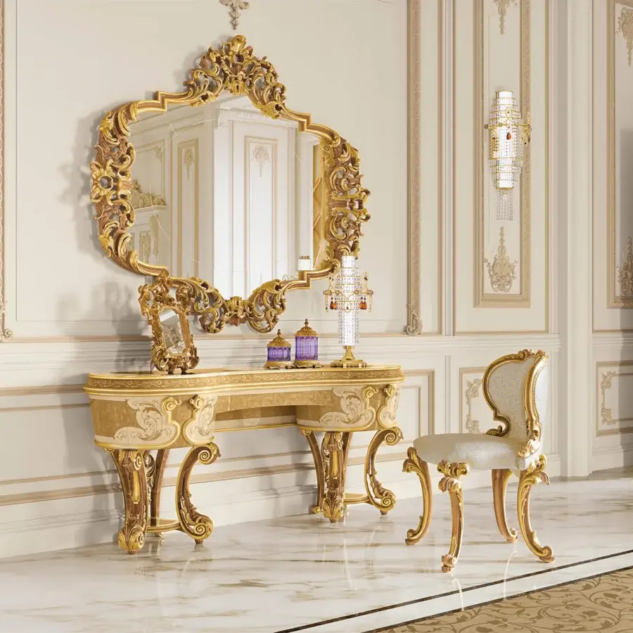 Exquisite Riva Mobili D'Arte 22033 chair handcrafted with gold-toned wood and plush seat exhibiting ornate floral carvings