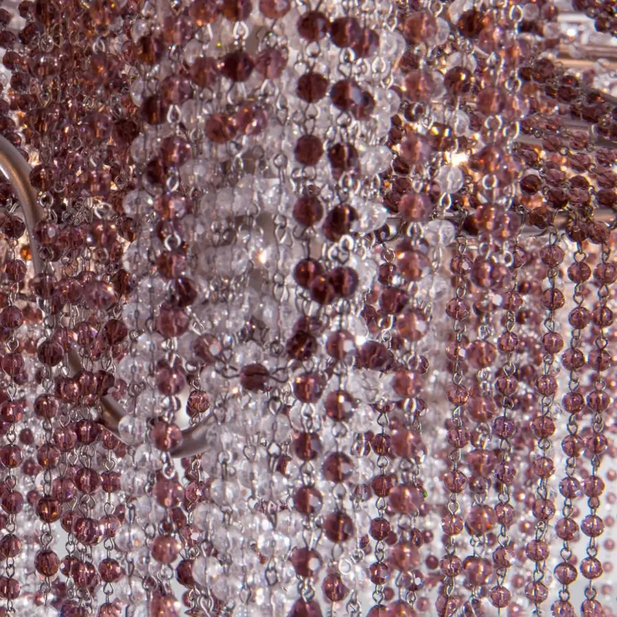 Lavish Patrizia Garganti Burlesque Crystal Cascade wall lamp crafted in mauve and rose-toned faceted crystal elements