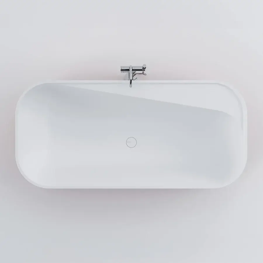 Sophisticated Norah Design ANBT 02 bathtub with a neutral exterior and velvety matte white Norahcryl interior finish