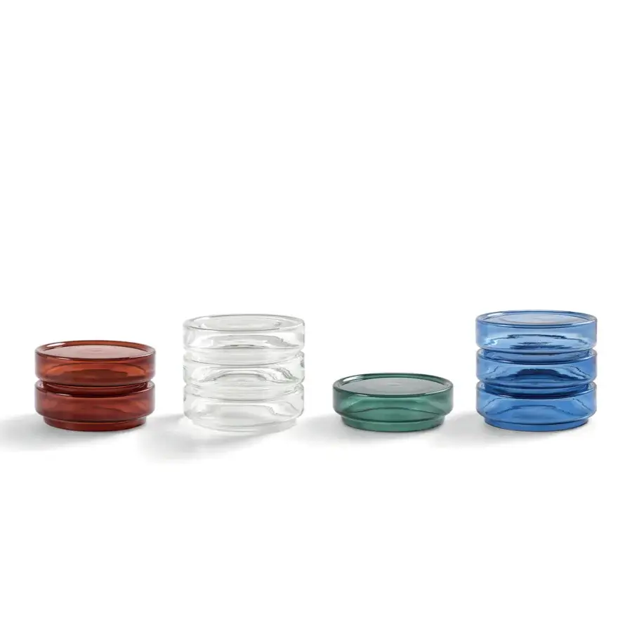 Superior Billiani Stack side table in translucent blue blown glass with a smooth glossy surface