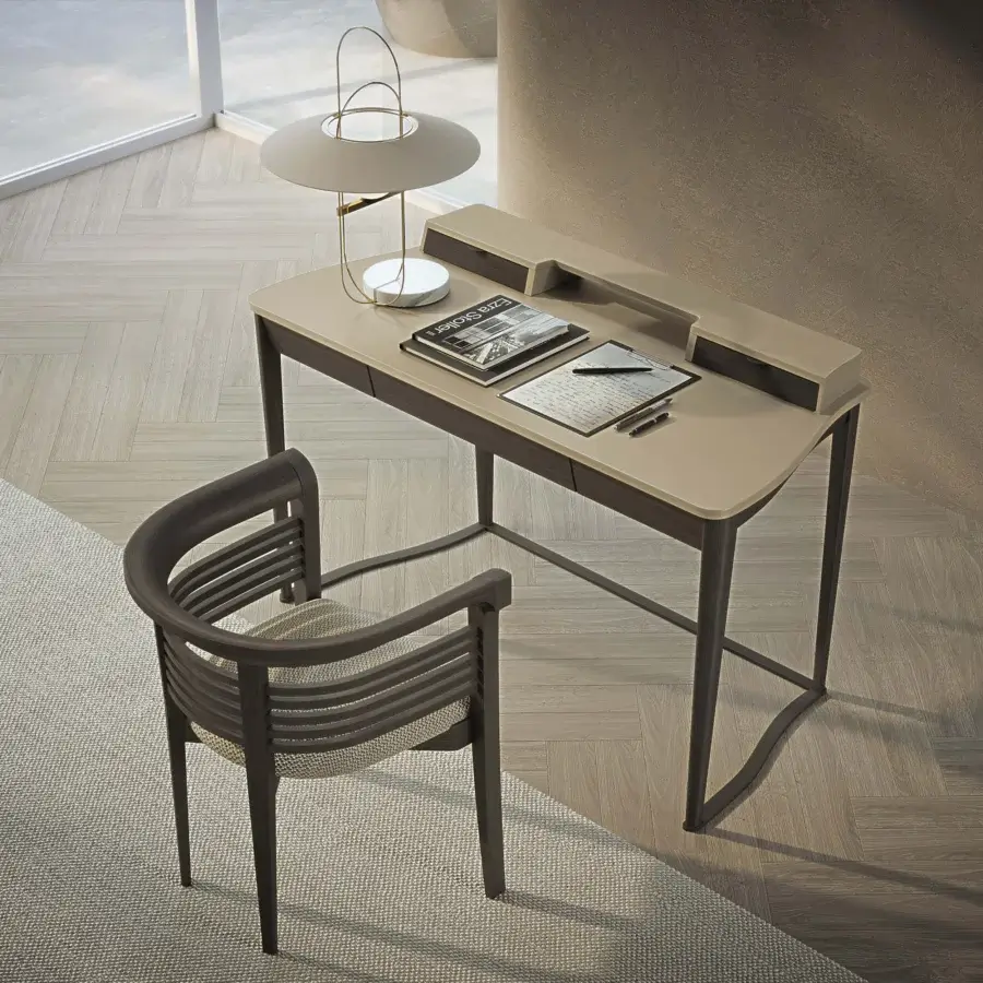 Elegant Carpanelli Pegaso desk crafted with fine walnut wood and a smooth matte finish