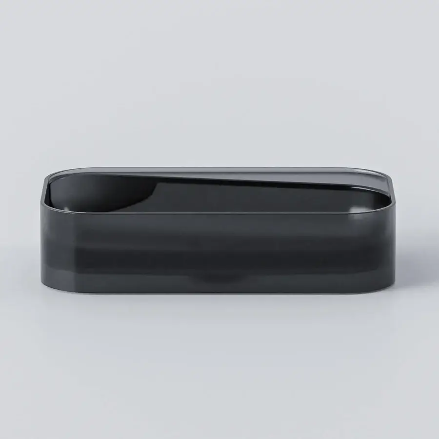 Elegant Norah Design ANBA 02 washbasin crafted in dark gray Norahcrystal with a refined matte finish