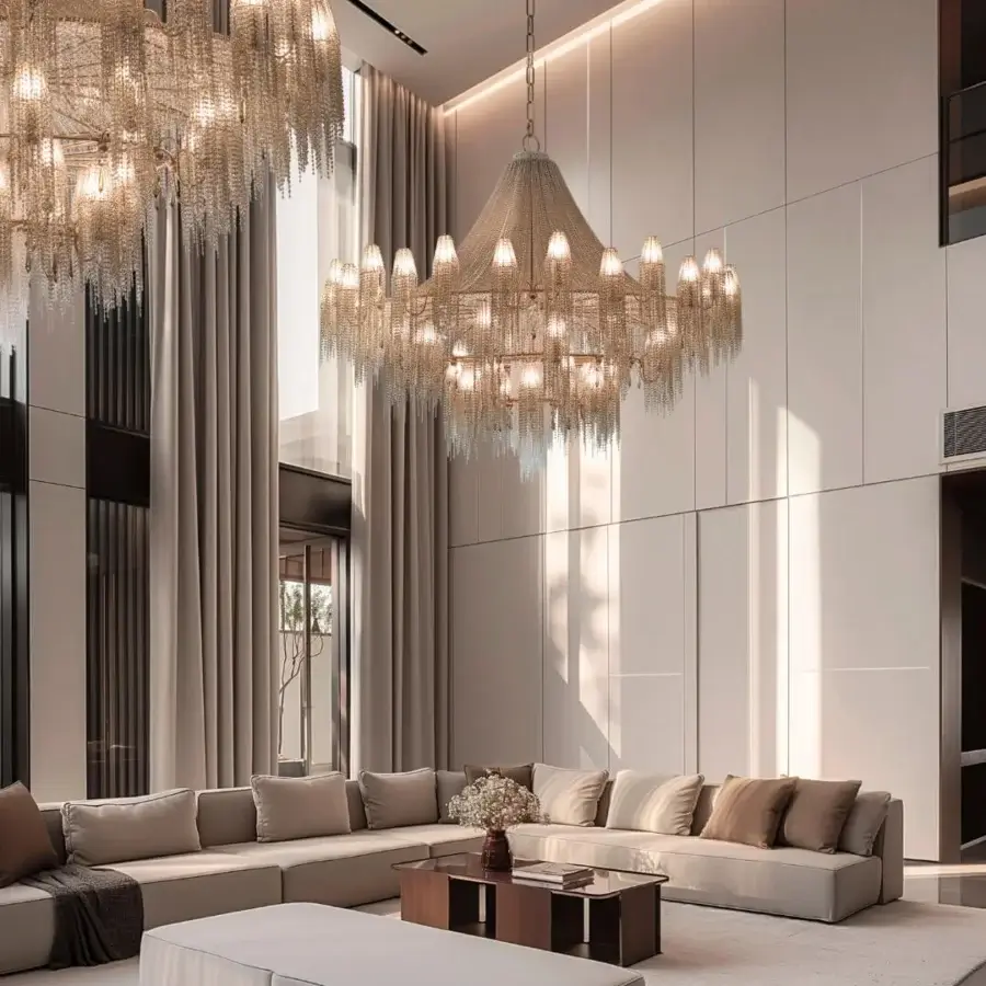 Distinguished Patrizia Garganti Burlesque EX XL chandelier with cascading pearl strands and multiple lights crafted in Italy