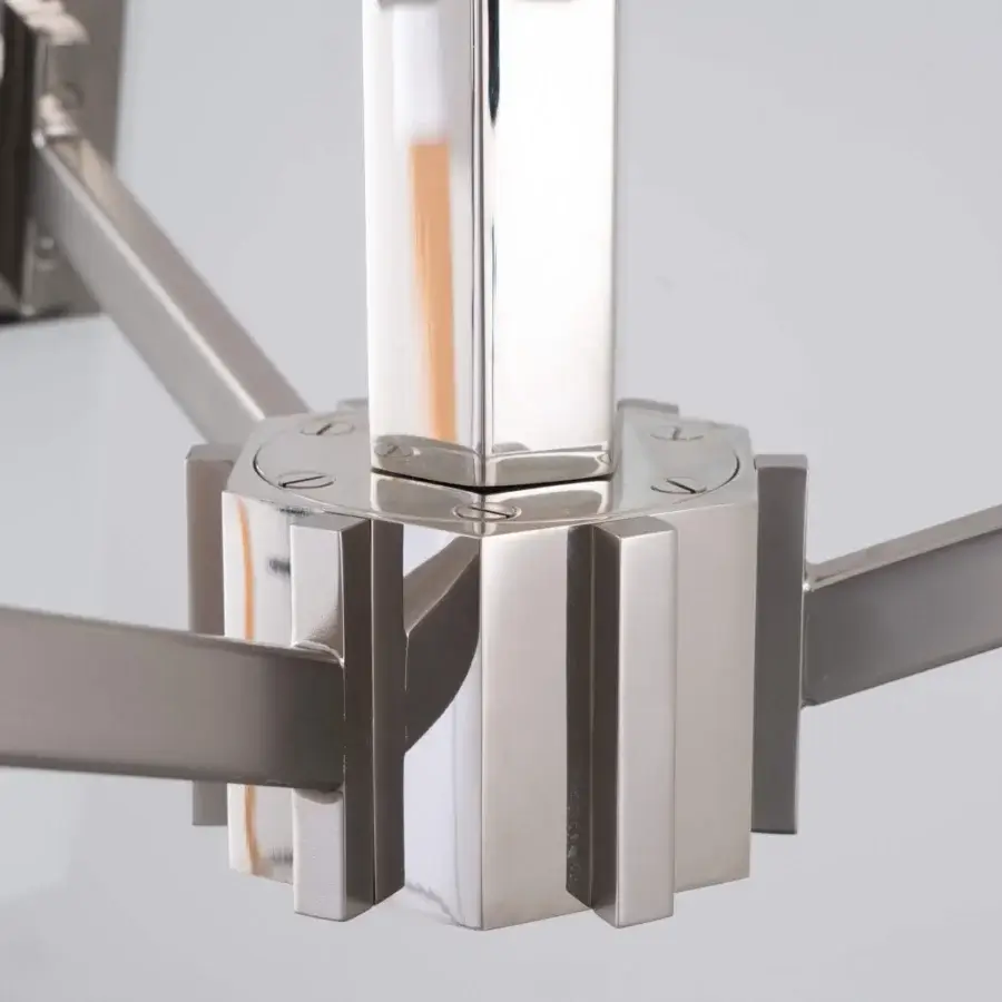 Distinguished Patrizia Garganti Chaos chandelier built with polished metal and warm white LED lighting