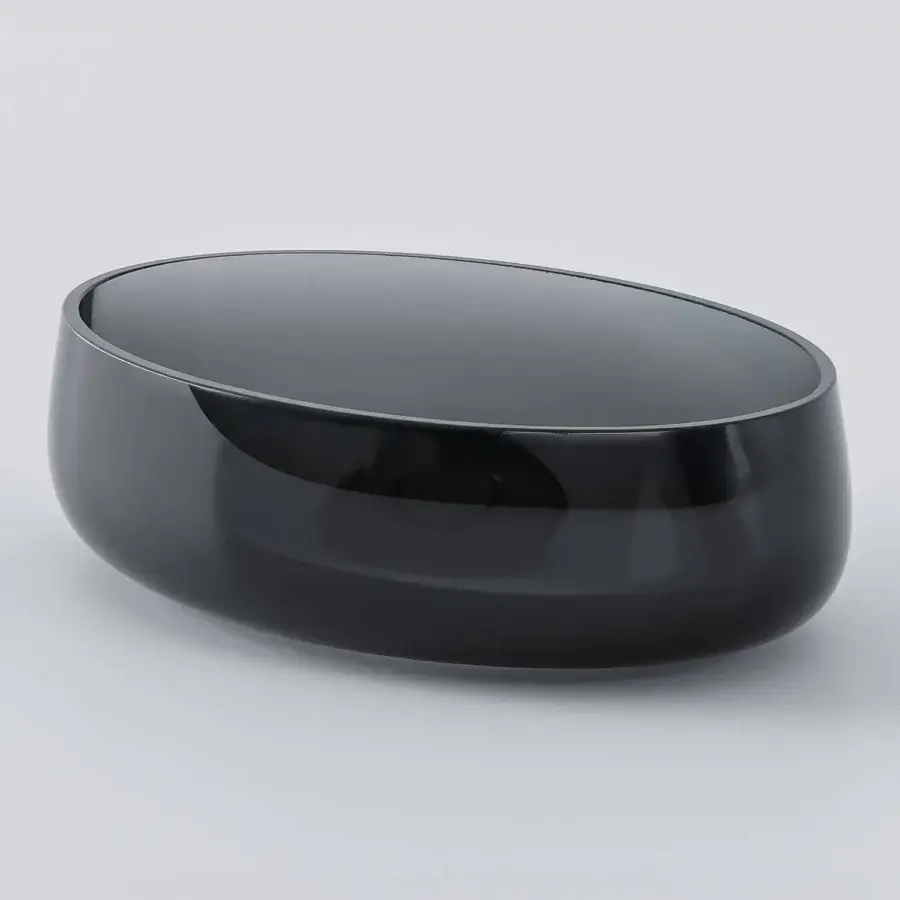 Superior Norah Design EYBA 02 washbasin sculpted from black Norahcryl with a velvety matt sheen