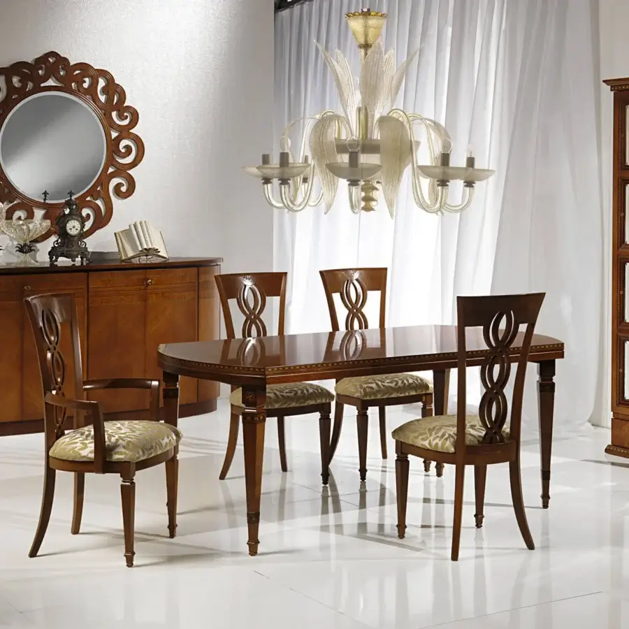 Elegant Carpanelli Neoclassica sideboard crafted in walnut, briar, and mahogany woods with a satin finish