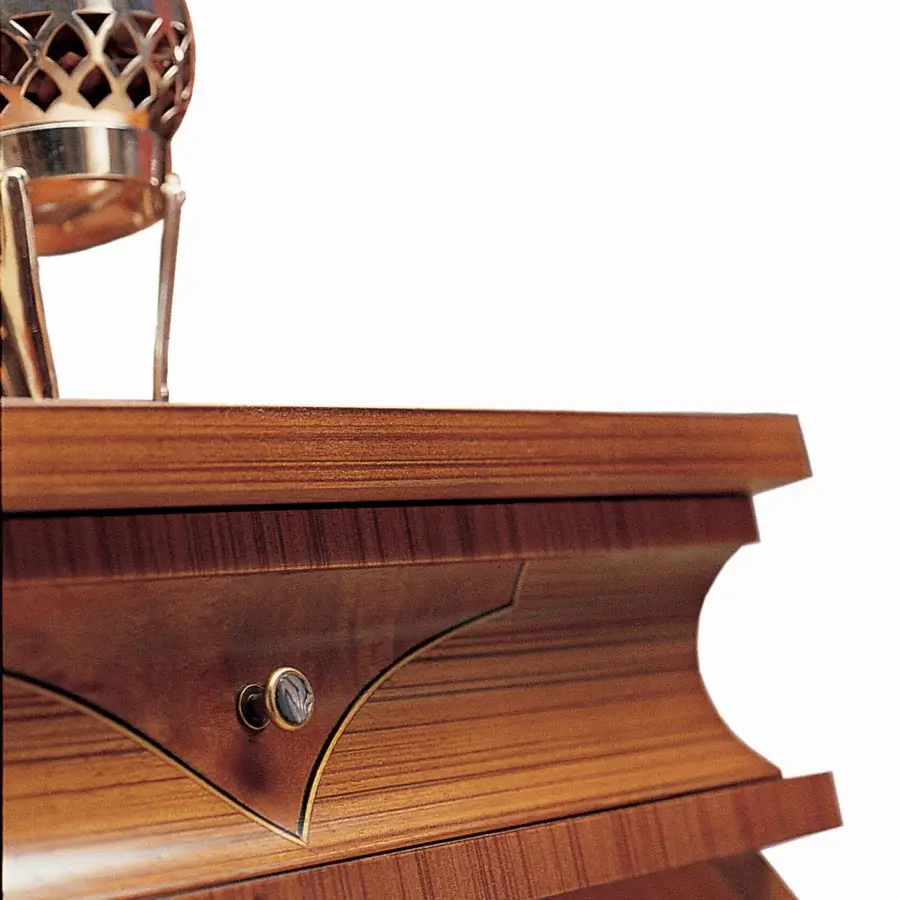 Lavish Carpanelli Iris chest of drawers crafted from cherrywood, zebrano wood, and briar with satin finish and mother-of-pearl inlay