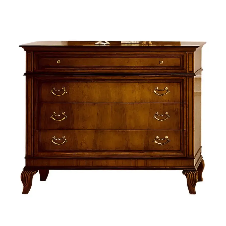 Distinguished Faber Mobili Saint Lèons dresser crafted in walnut and walnut feather with glossy finish
