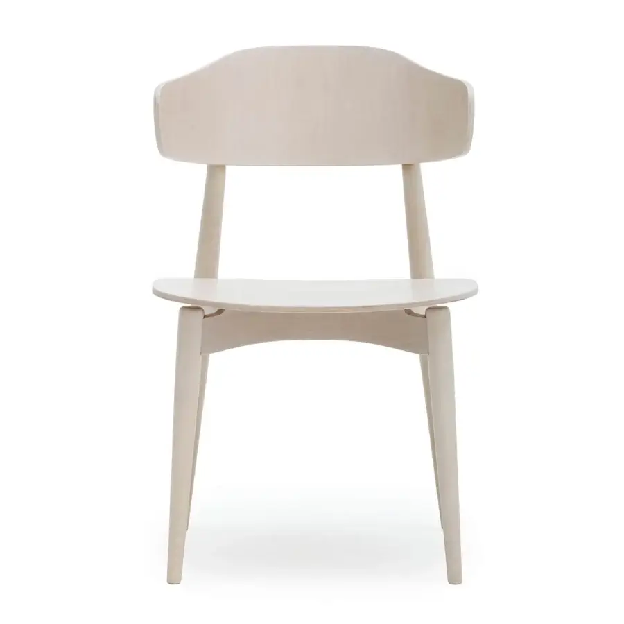 Refined Billiani Flow dining chair crafted in light-colored wood with gently curved lines and a smooth satin finish