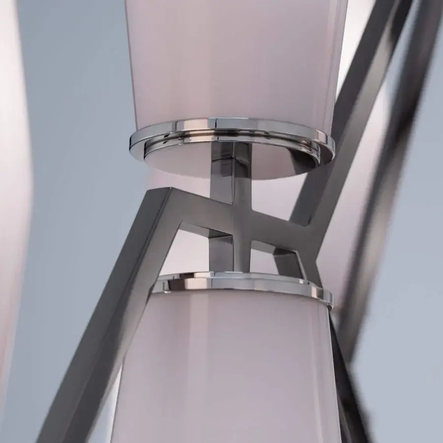 Superior Patrizia Garganti Frida chandelier crafted in blush pink blown glass with satin-finished metal framework