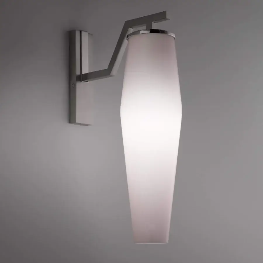 Distinguished Patrizia Garganti Frida wall lamp with soft curves and hand-blown glass in neutral gray with satin finish