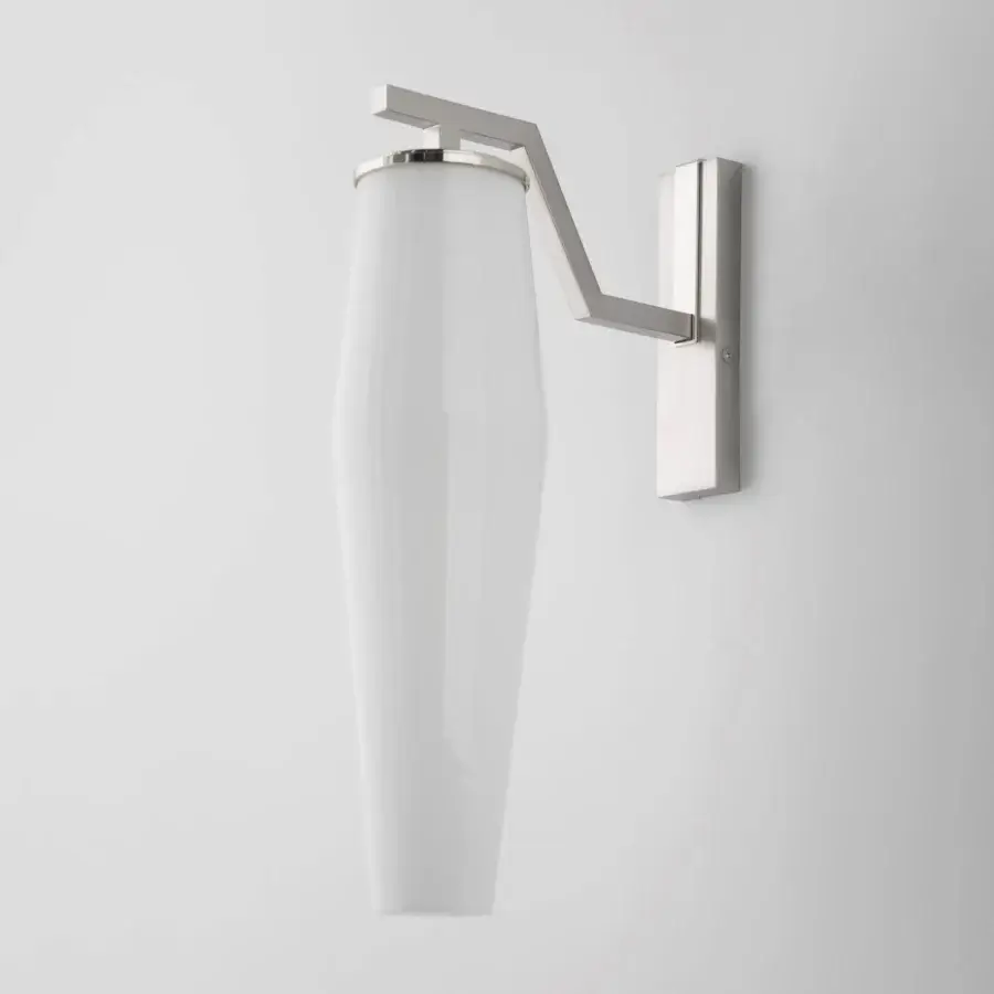 Superior Patrizia Garganti Frida wall lamp with soft curves crafted in hand-blown glass and satin gray metal