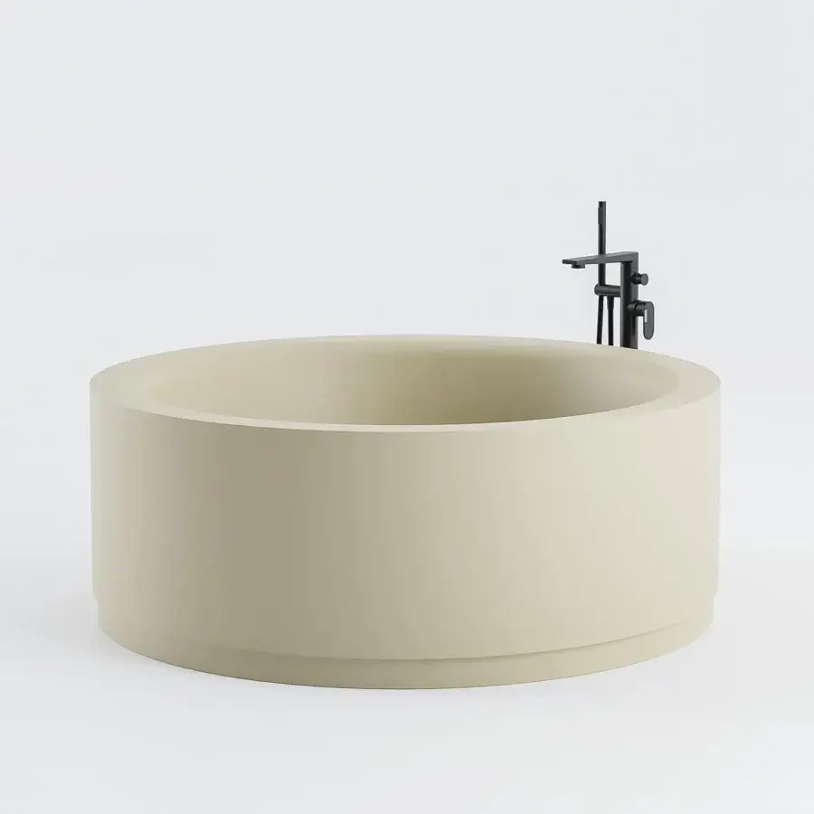 Distinguished Norah Design RNBT 02 bathtub crafted in Norahcryl with a velvety matte finish and hand-painted exterior
