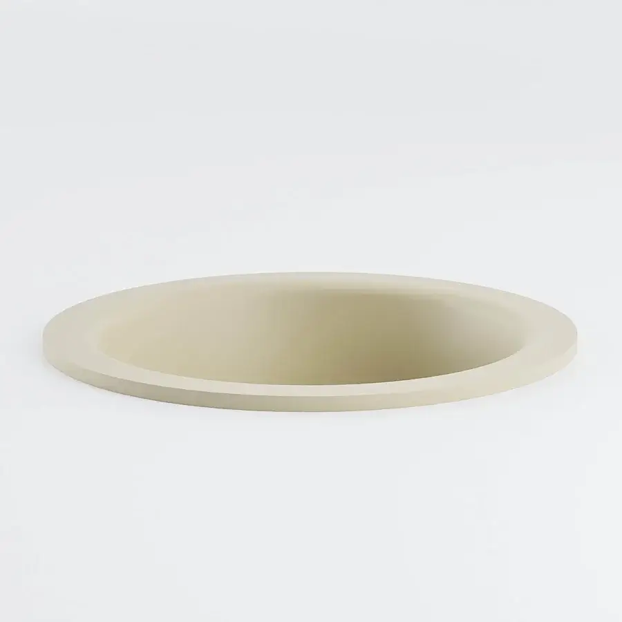 Distinguished Norah Design RNBT 03 bathtub built for floor-level installation in pale beige Norahcryl with a velvety matte finish