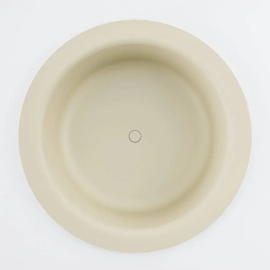 Exceptional Norah Design RNBT 03 bathtub crafted from Norahcryl with a velvety matte finish in a pale yellowish-beige tone