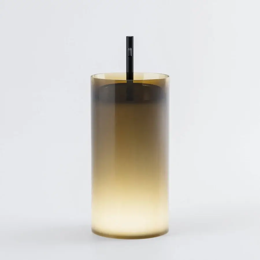 Exceptional Norah Design RNCN 01 washbasin crafted in translucent amber and gold gradient Norahcrystal with meticulous finishing