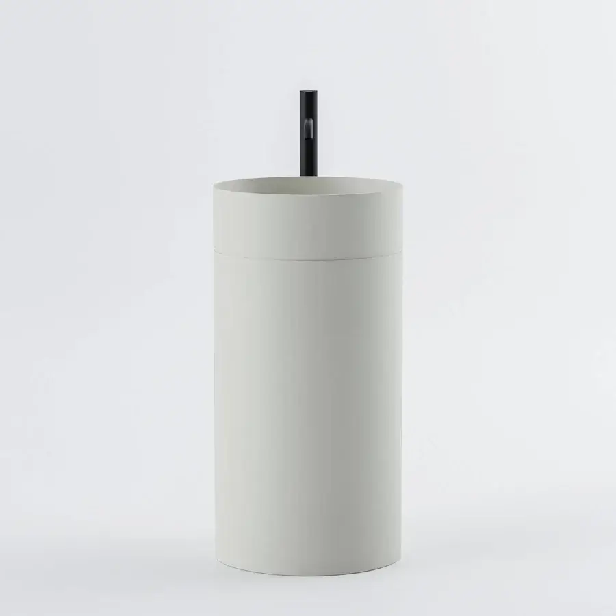 Sophisticated Norah Design RNCN 02 washbasin crafted from light neutral beige Norahcryl with a velvety matt finish