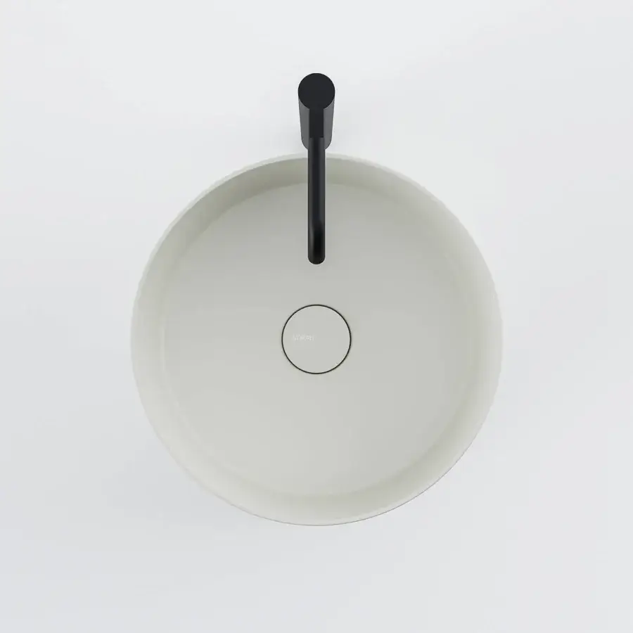Architectural Norah Design RNCN 02 washbasin crafted from light beige Norahcryl with a velvety matt finish