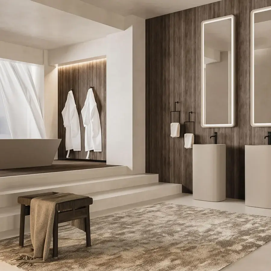 Exceptional Norah Design CUCN 01 washbasin crafted in light beige Norahcryl with a velvety matt finish