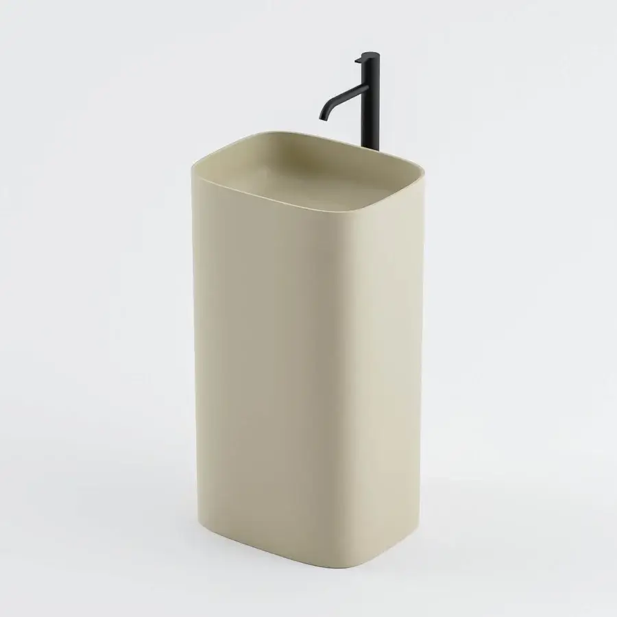 Captivating Norah Design CUCN 01 washbasin sculpted from beige Norahcryl with a velvety matte finish